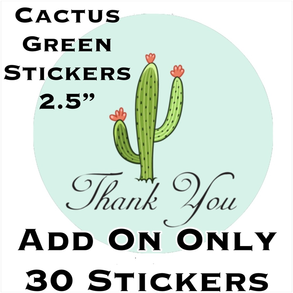 💝 30 2.5” Cactus Green Stickers CLEARANCE - Picture 4 of 6